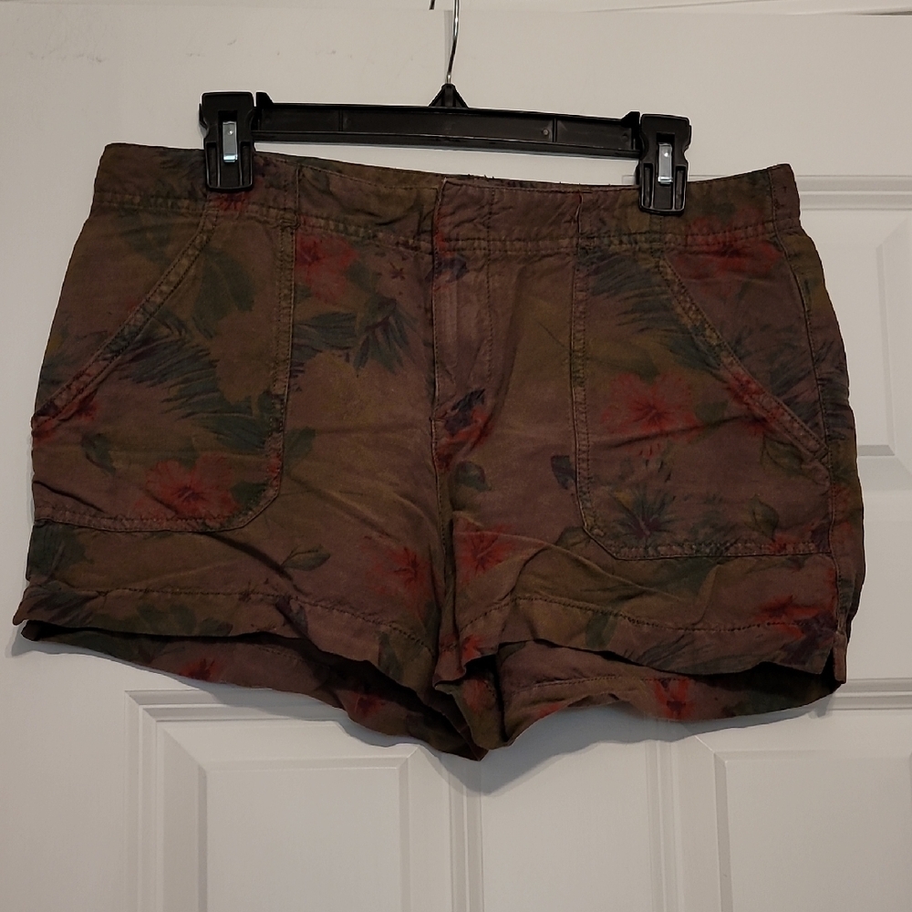 Sanctuary Brown and Red Cargo Shorts Relaxed Fit